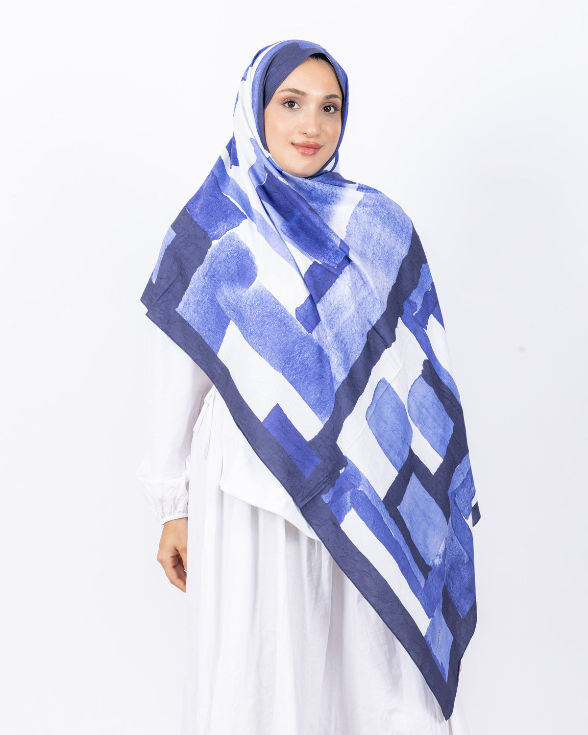 Mikro Bambu Kraş Şal D026 Lacivert