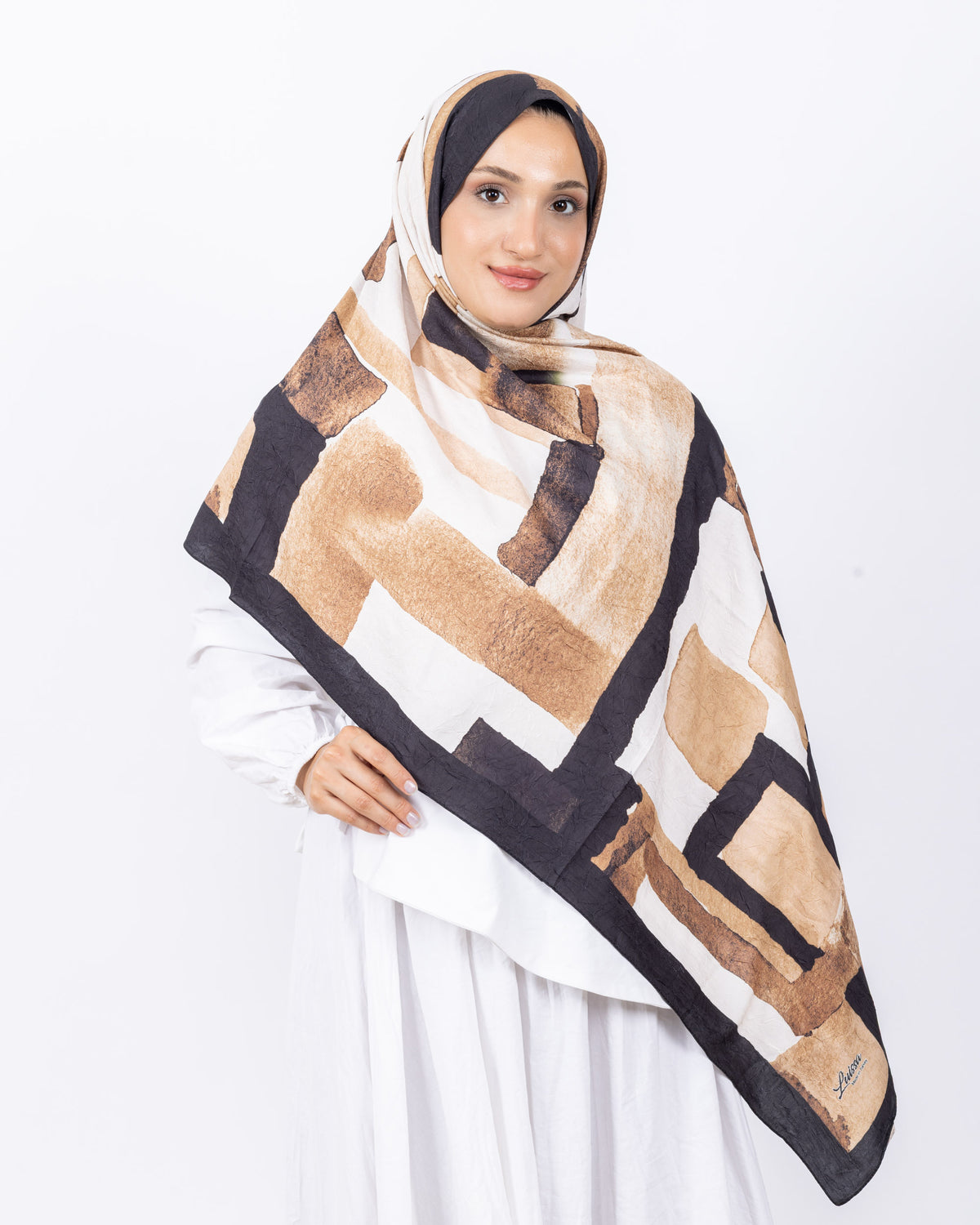 Mikro Bambu Kraş Şal D026 Siyah-Kahve