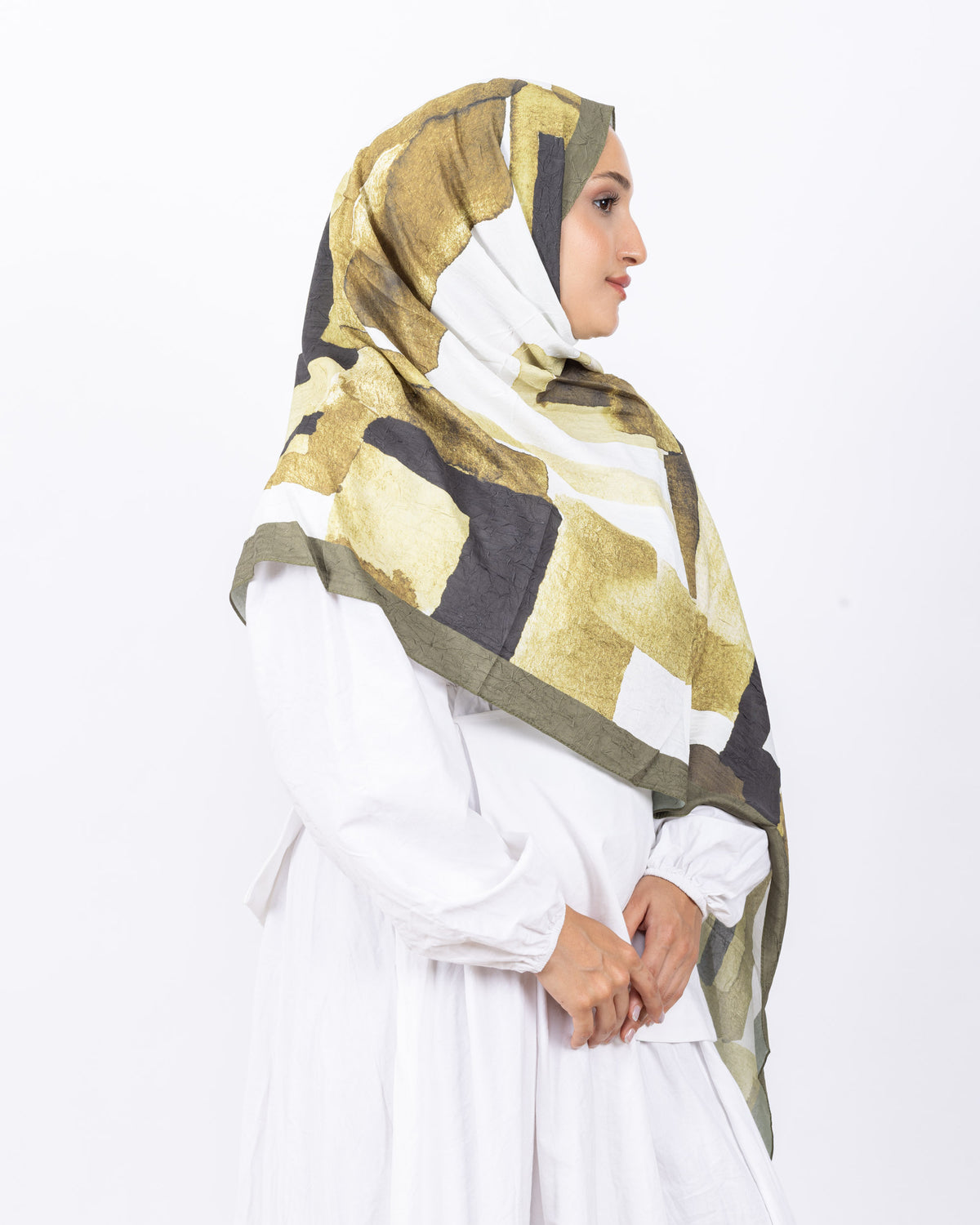 Mikro Bambu Kraş Şal D026 Haki Yeşili
