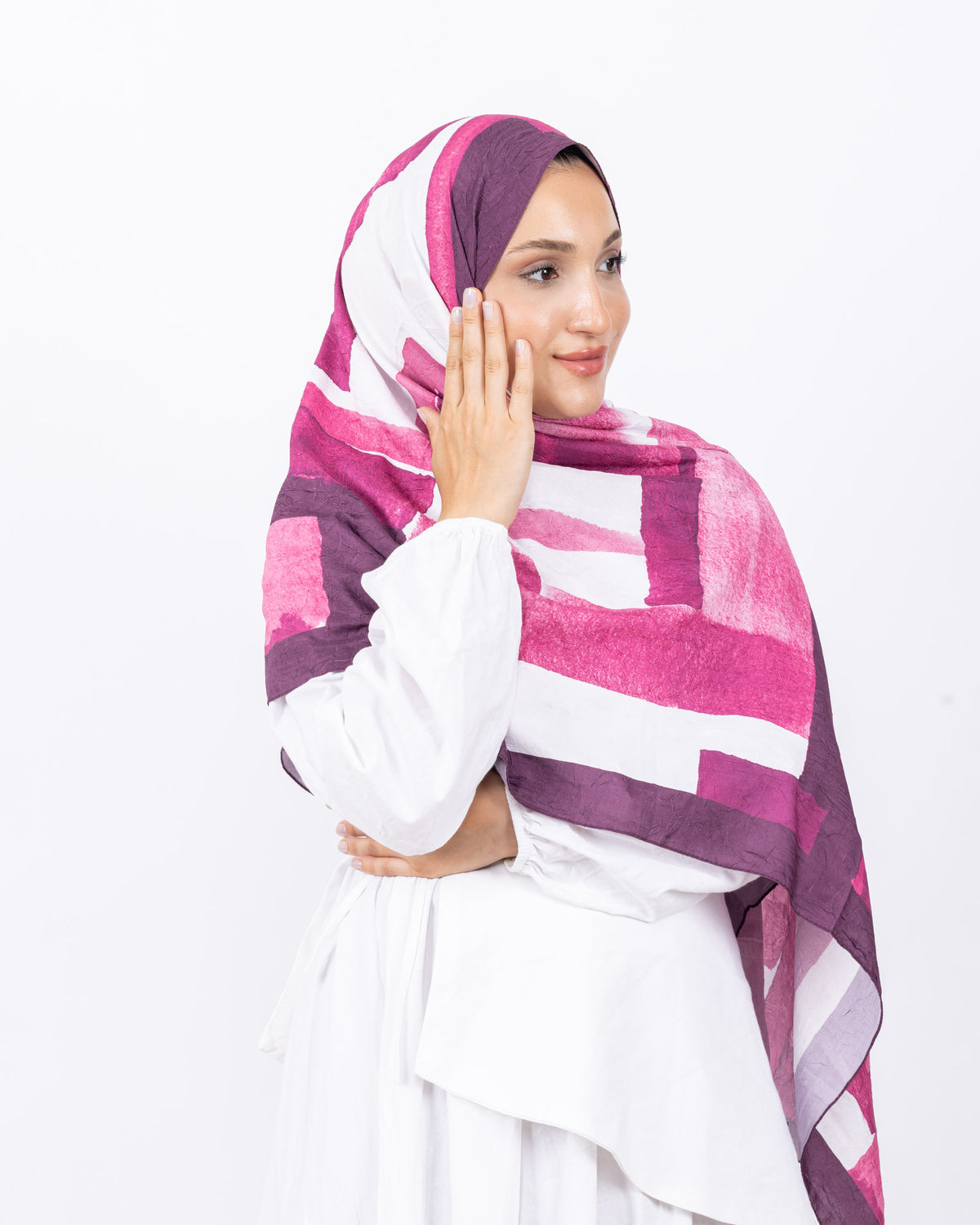 Mikro Bambu Kraş Şal D026 Mürdüm-Lila