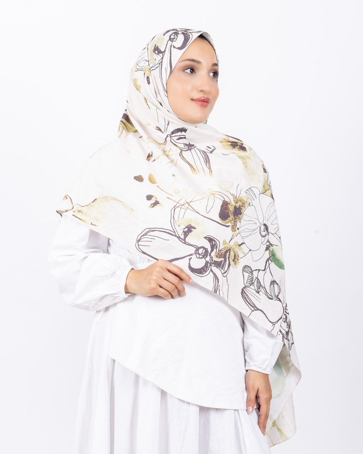 Mikro Bambu Kraş Şal D031 Kahve Su Yeşili