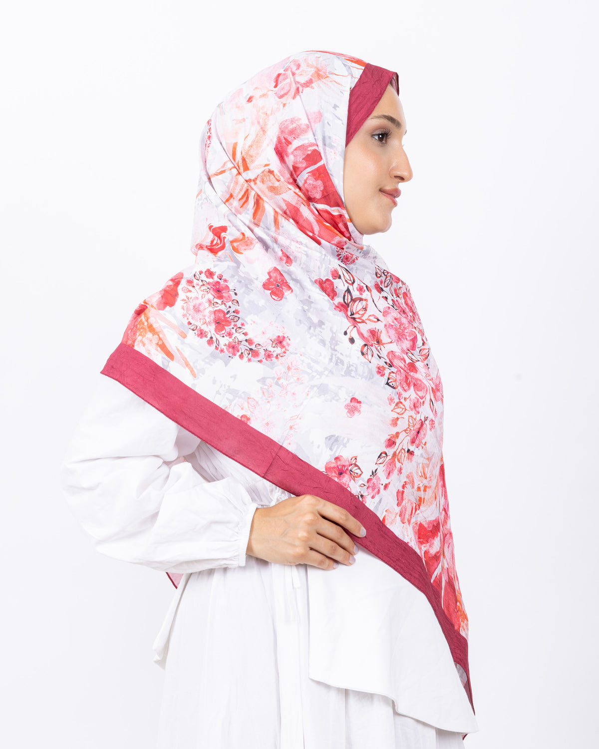 Mikro Bambu Kraş Şal D029 Açık Bordo