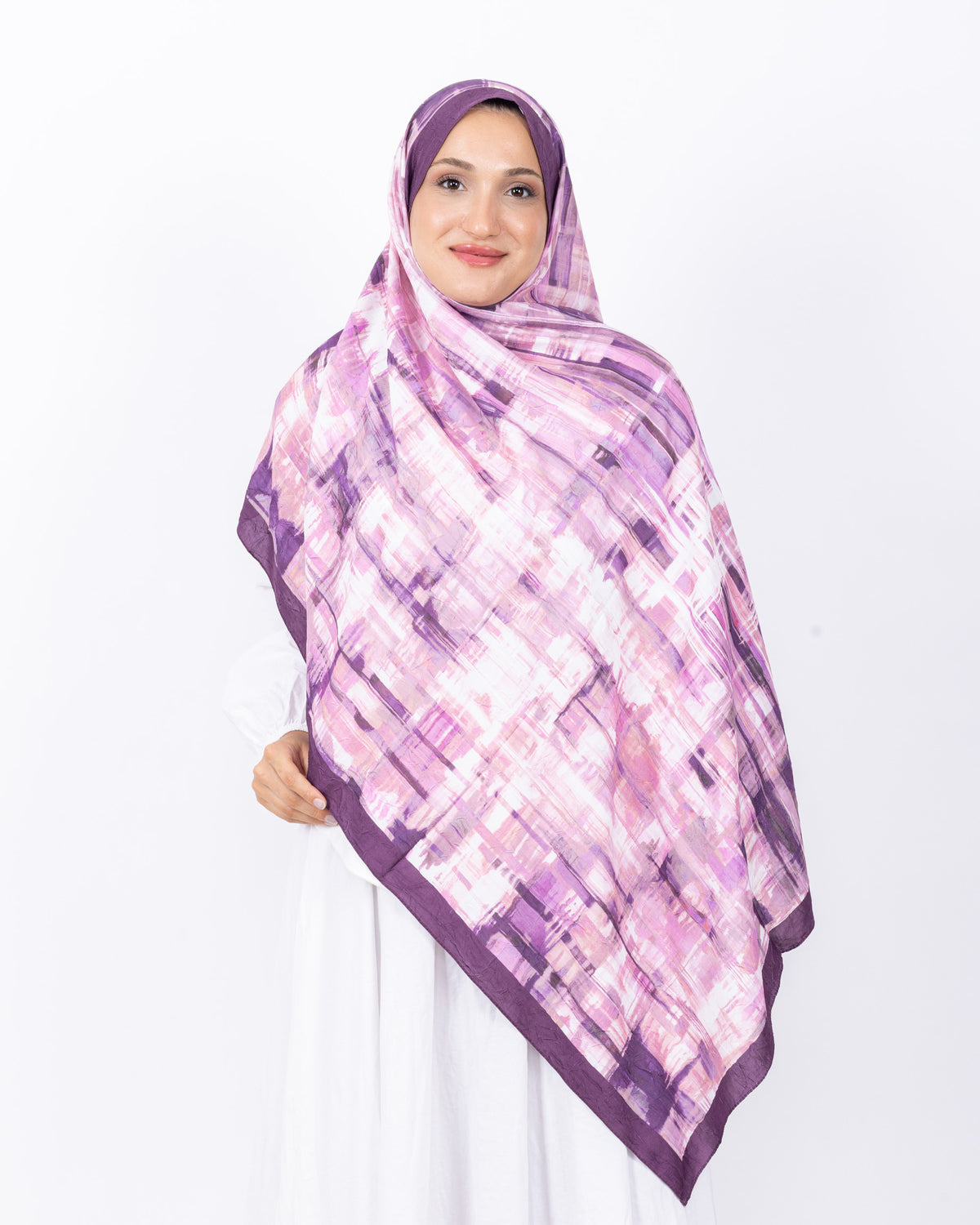 Mikro Bambu Kraş Şal D028 Mürdüm-Fuşya