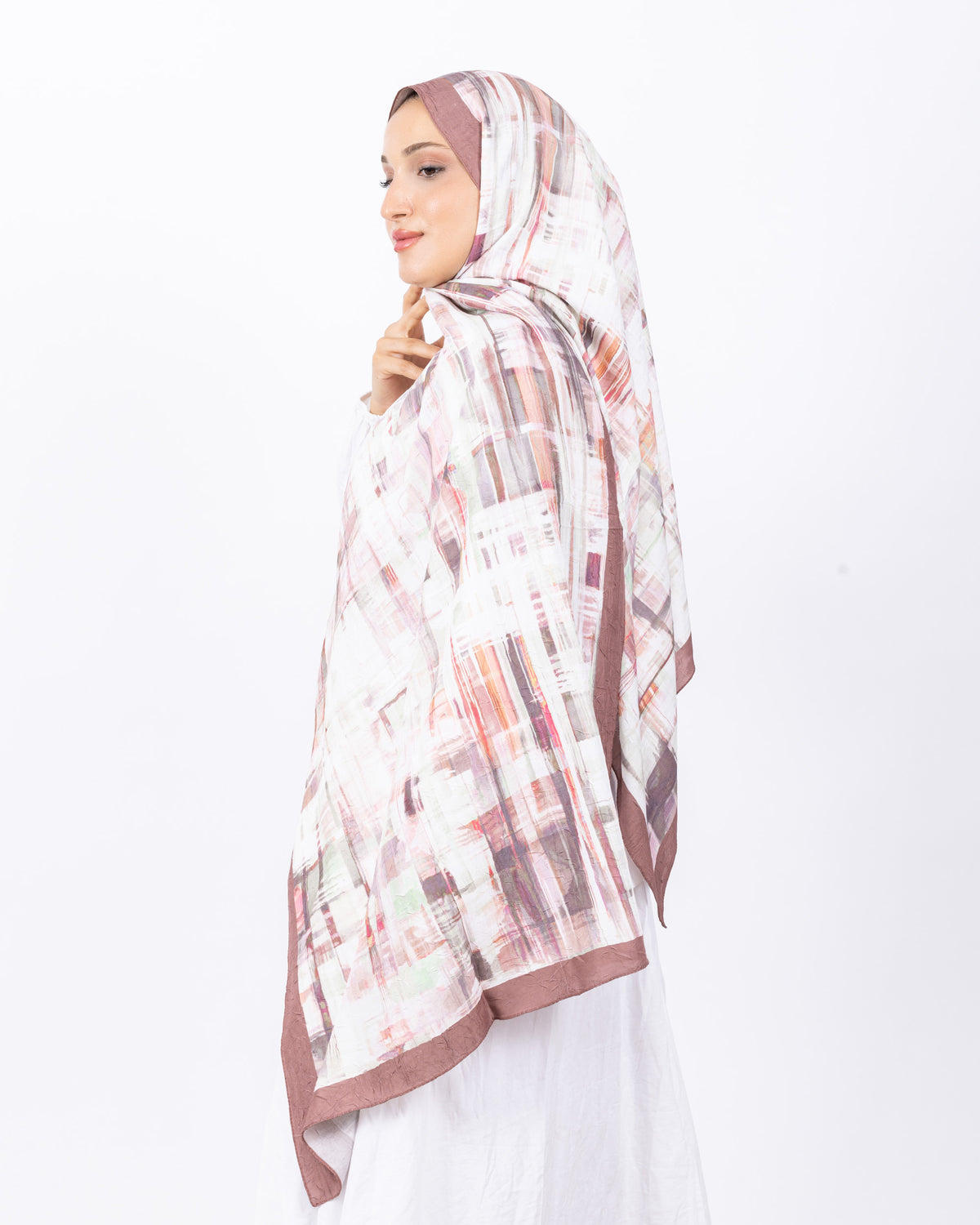 Mikro Bambu Kraş Şal D028 Sütlü Kahve