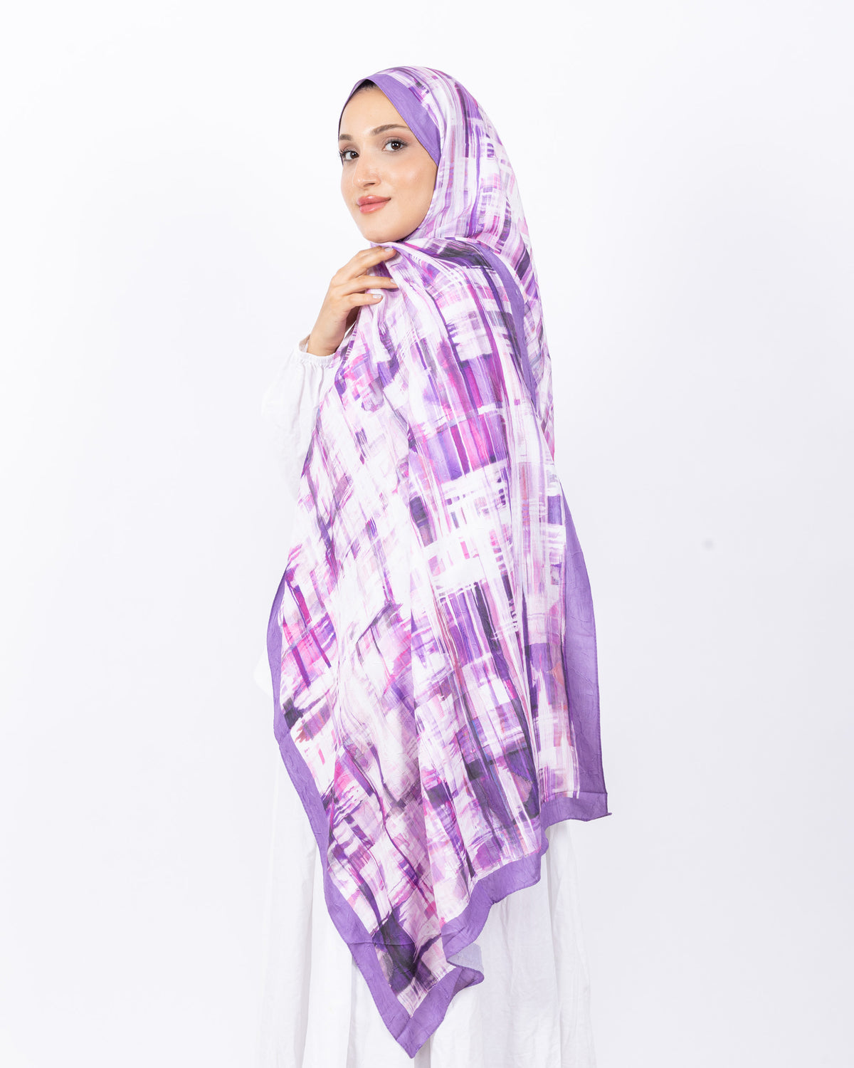 Mikro Bambu Kraş Şal D028 Lila