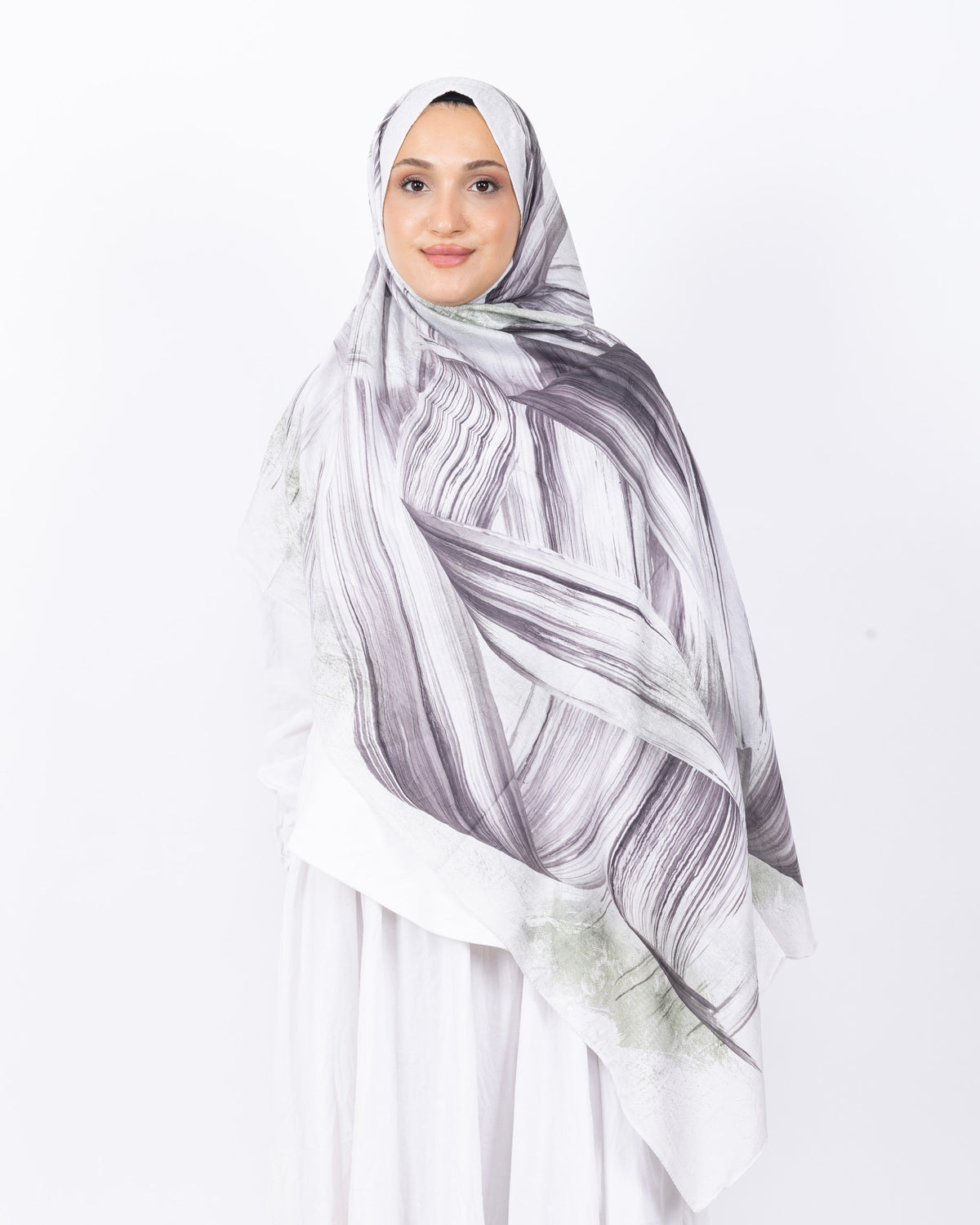 Mikro Bambu Kraş Şal D035 Kahve Yeşil