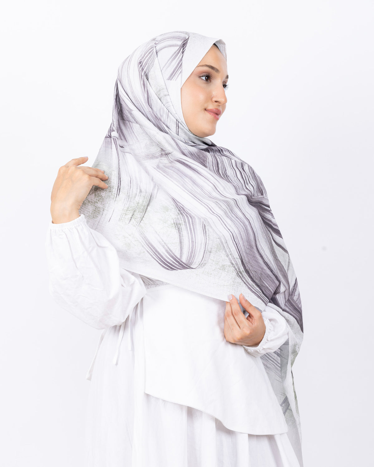 Mikro Bambu Kraş Şal D035 Kahve Yeşil