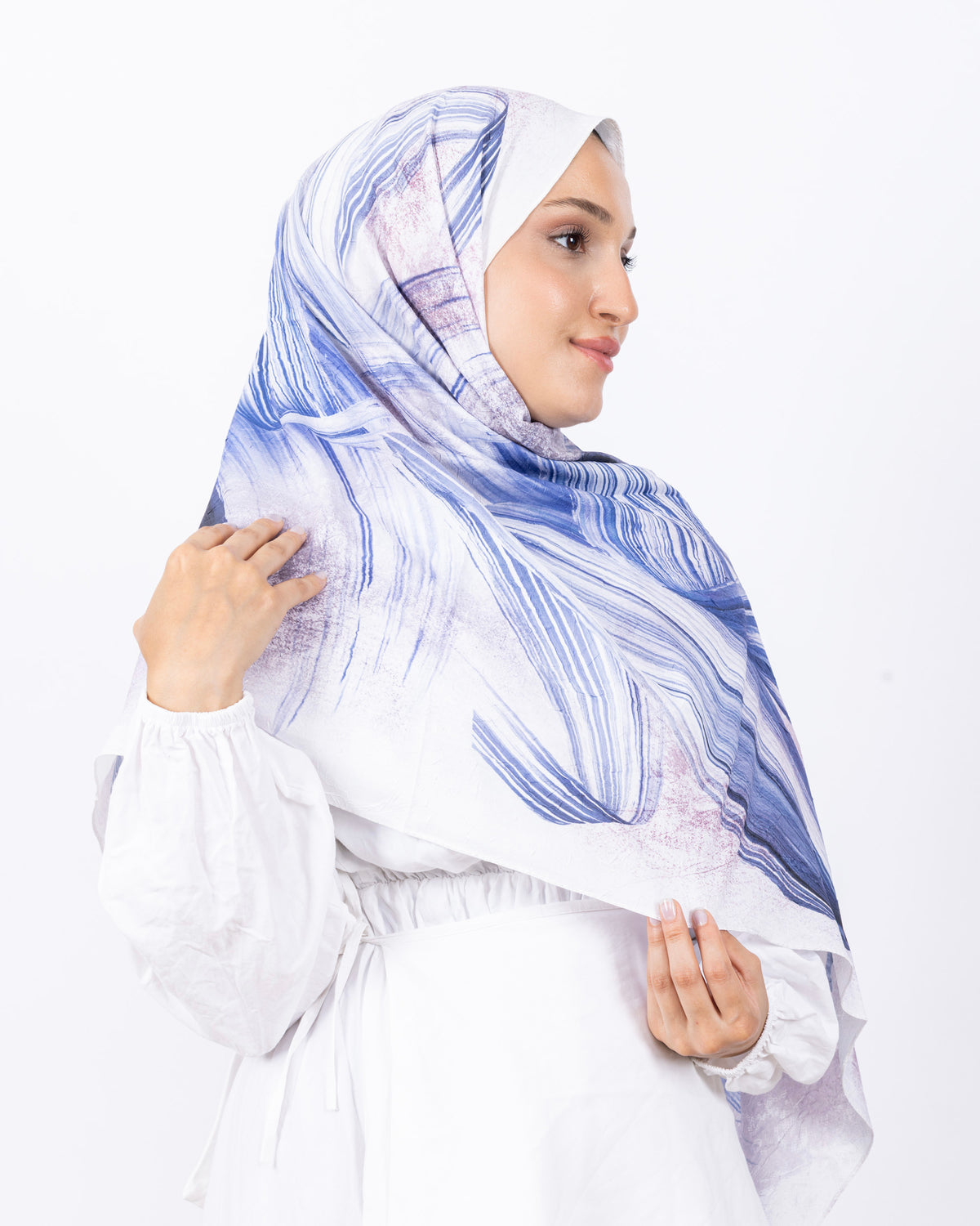 Mikro Bambu Kraş Şal D035 Mavi