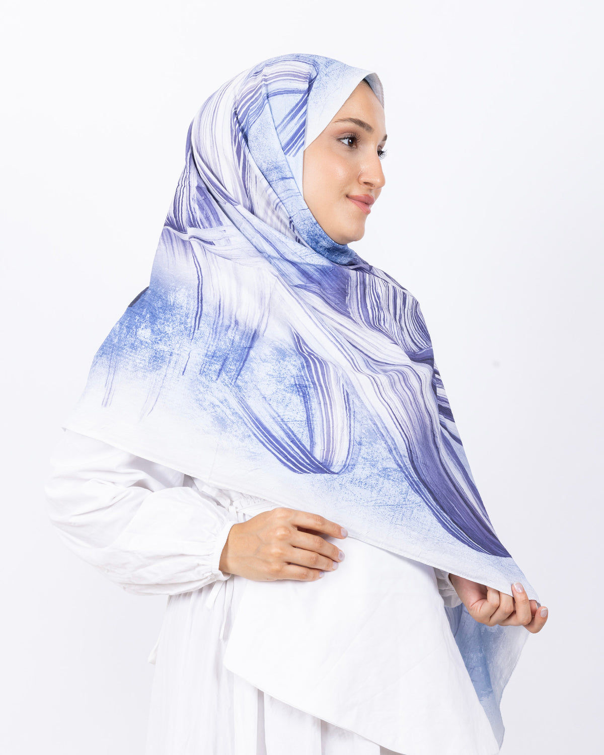 Mikro Bambu Kraş Şal D035 Lacivert