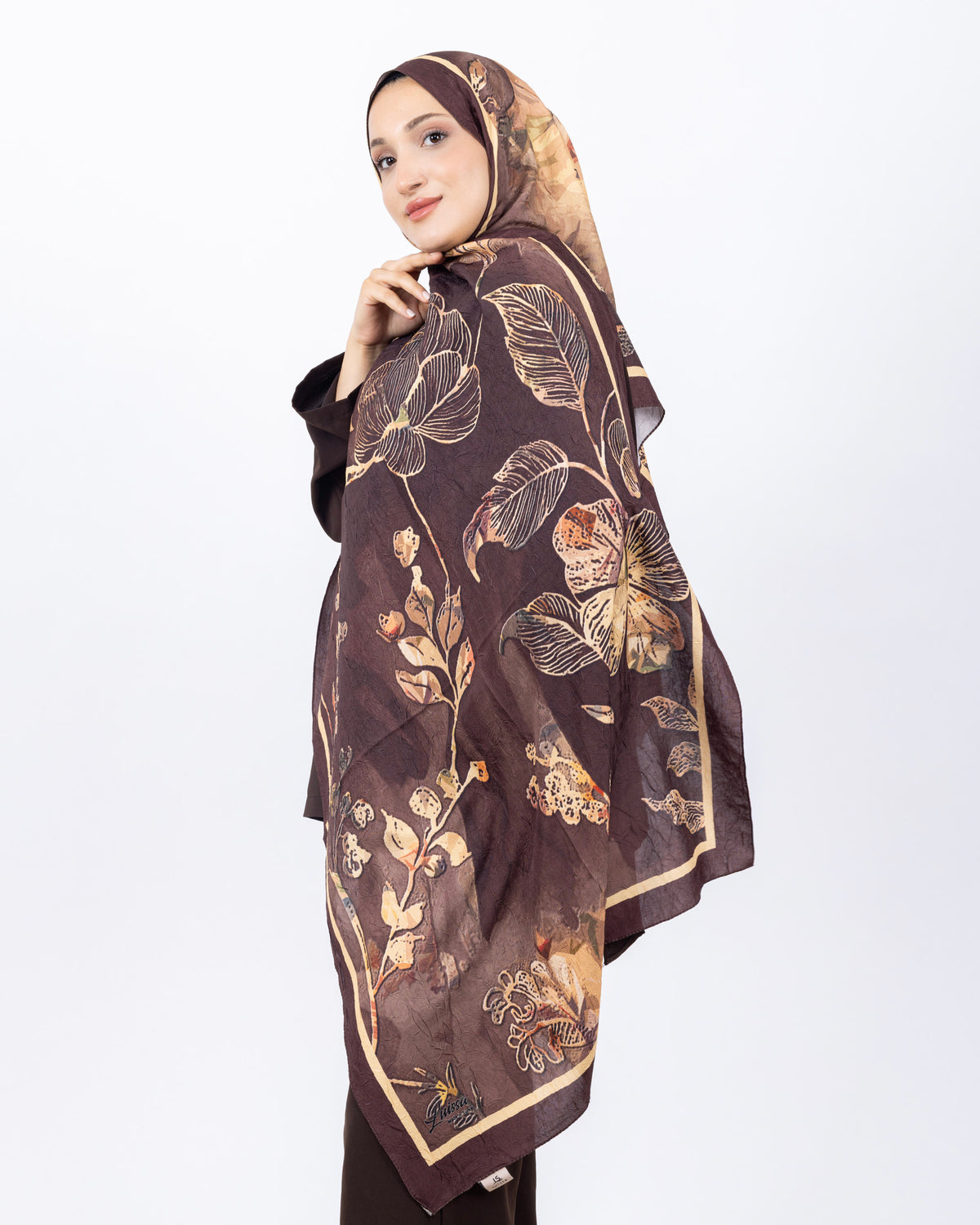 Mikro Bambu Kraş Şal D025 Kahverengi