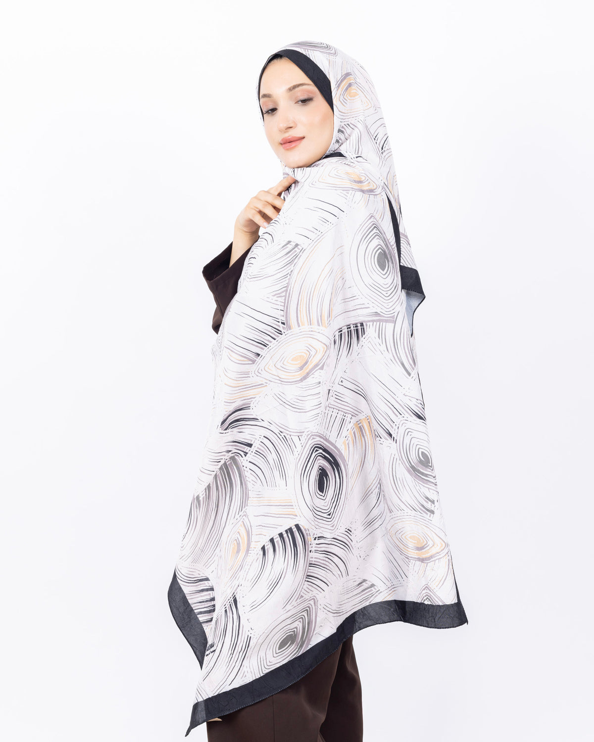 Mikro Bambu Kraş Şal D022 Siyah-Sarı
