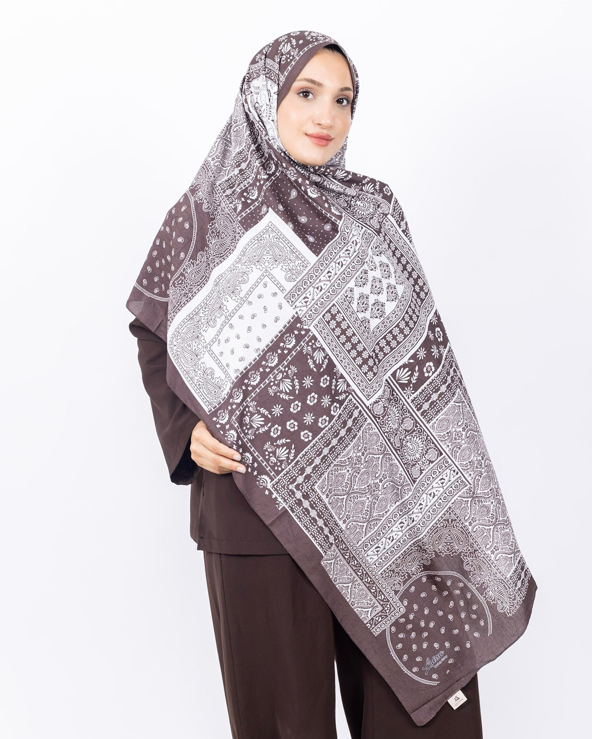 Mikro Bambu Kraş Şal D034 Kahverengi