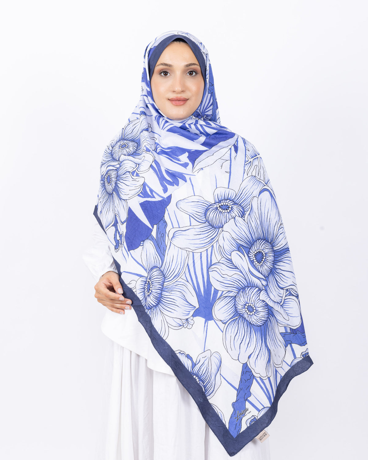 Mikro Bambu Kraş Şal D024 Lacivert