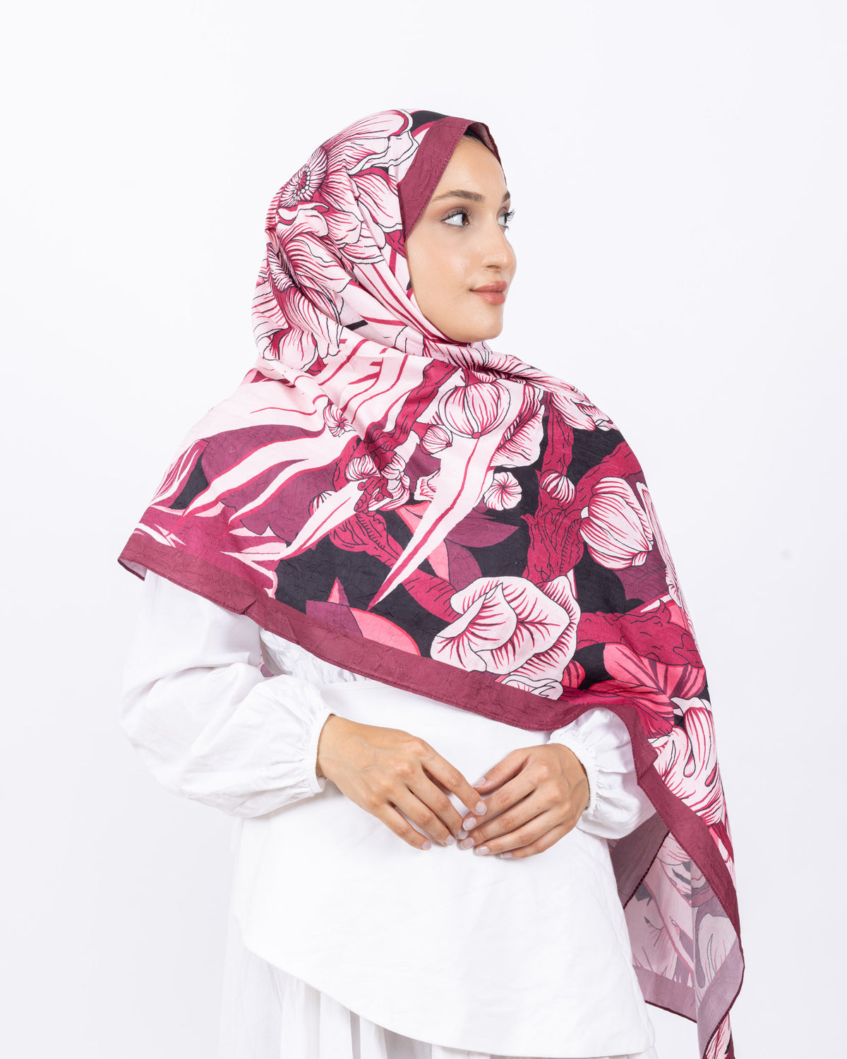Mikro Bambu Kraş Şal D024 Bordo