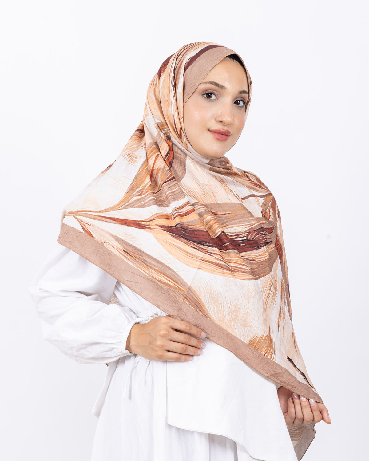 Mikro Bambu Kraş Şal D033 Sütlü Kahve