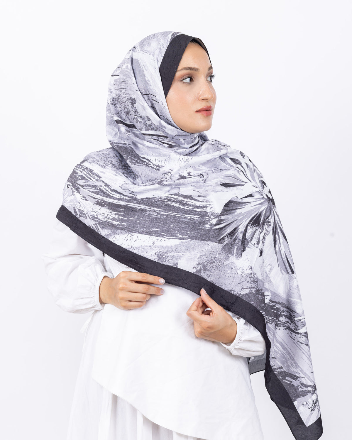 Mikro Bambu Kraş Şal D020 Siyah