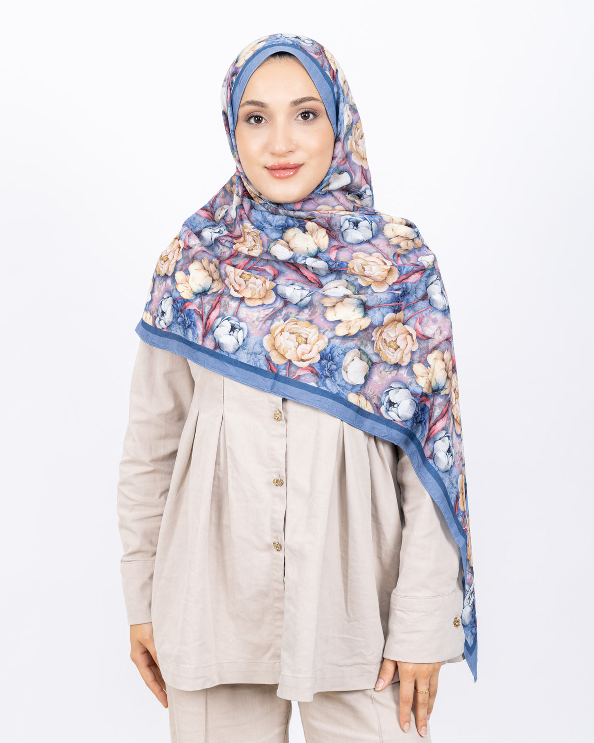 Soft Bambu Kraş Şal D036 Mavi