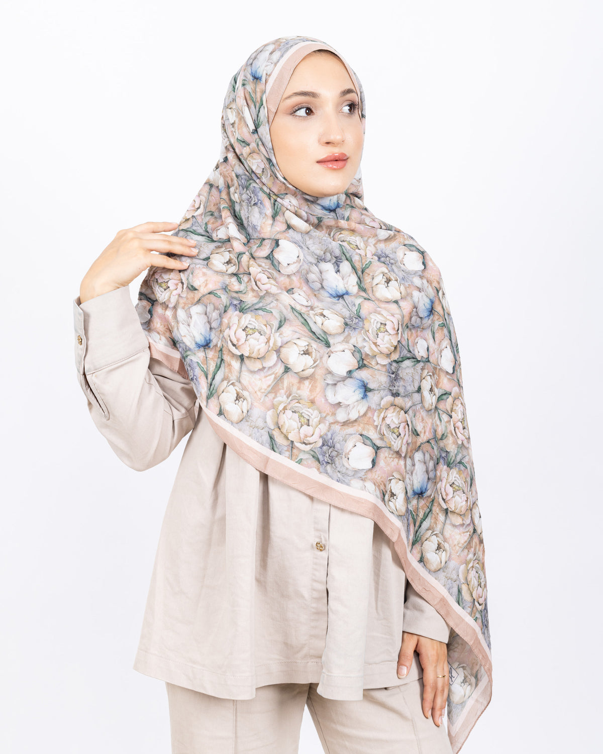 Soft Bambu Kraş Şal D036 Bej Rengi