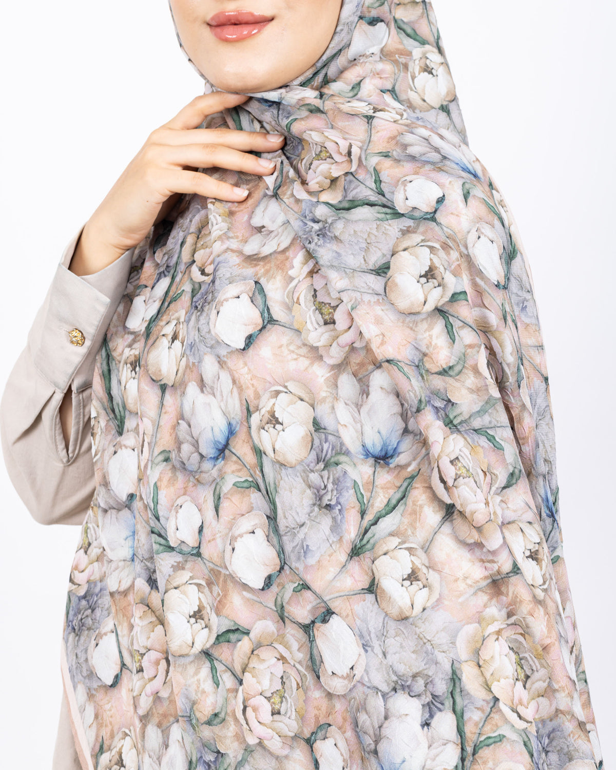 Soft Bambu Kraş Şal D036 Bej Rengi