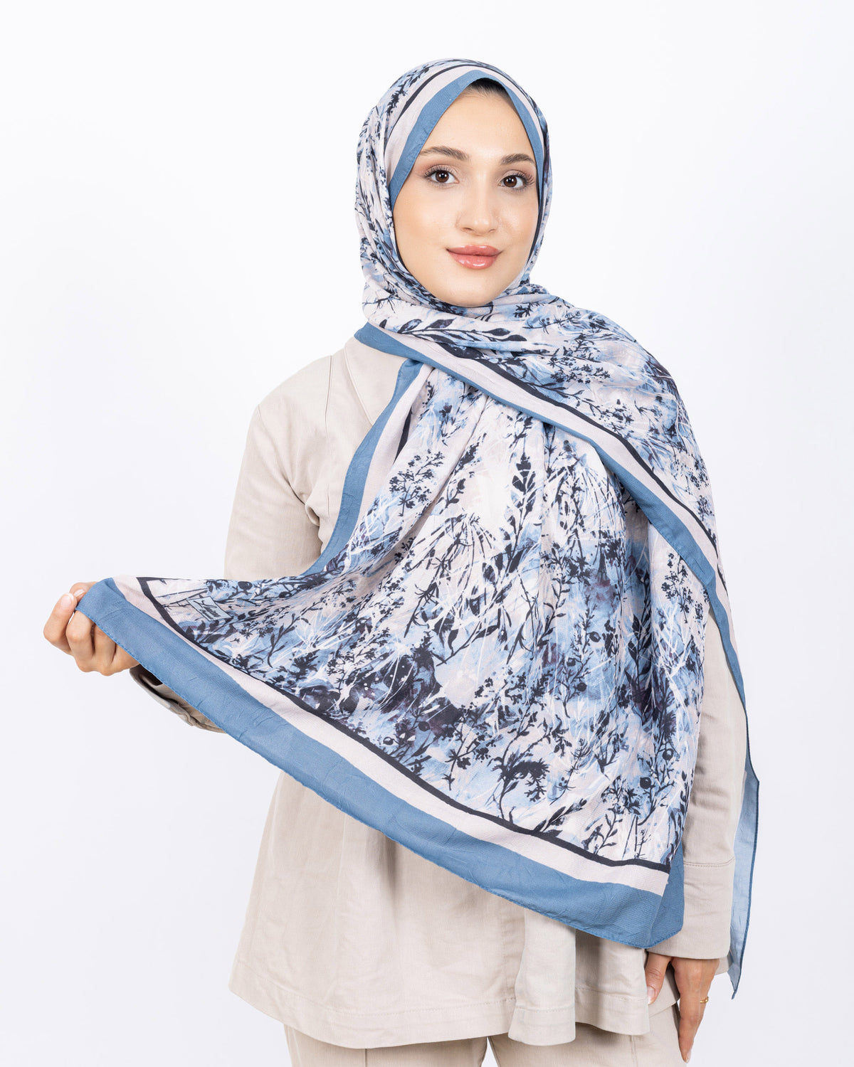 Soft Bambu Kraş Şal D037 İndigo Mavi