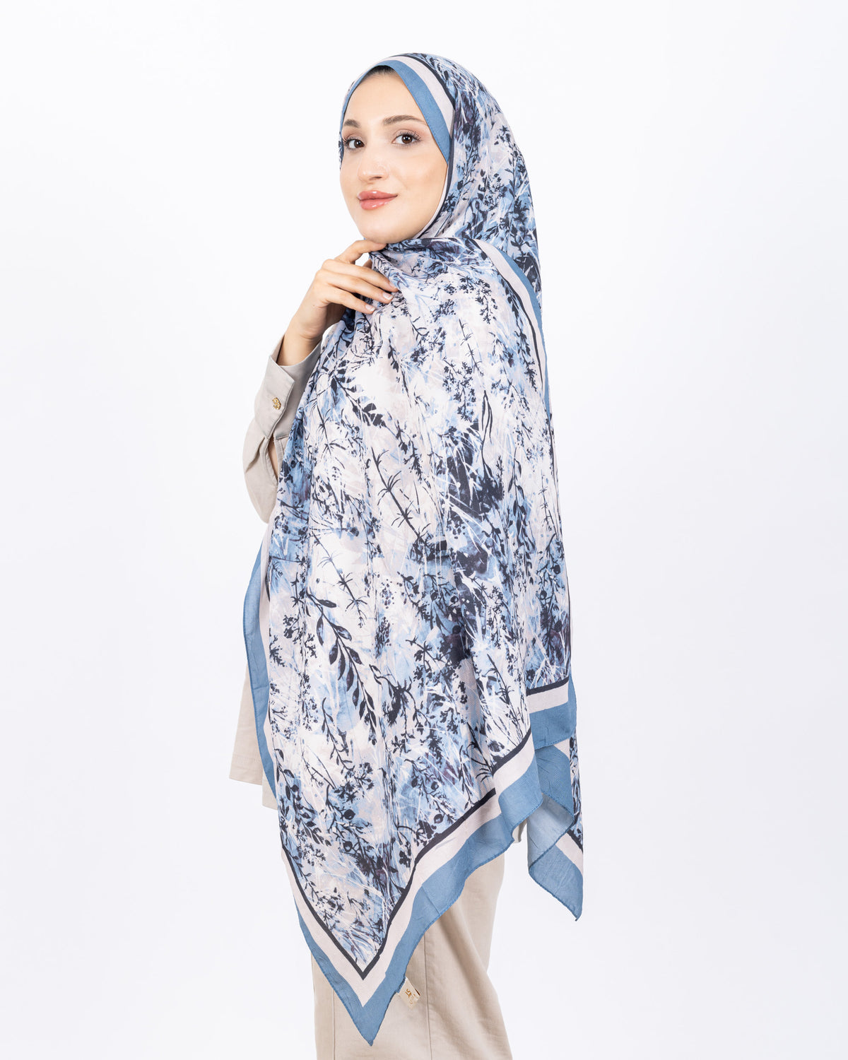 Soft Bambu Kraş Şal D037 İndigo Mavi