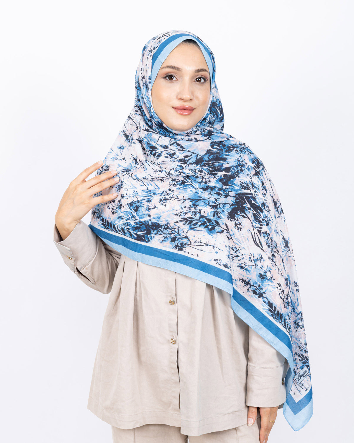 Soft Bambu Kraş Şal D037 Mavi