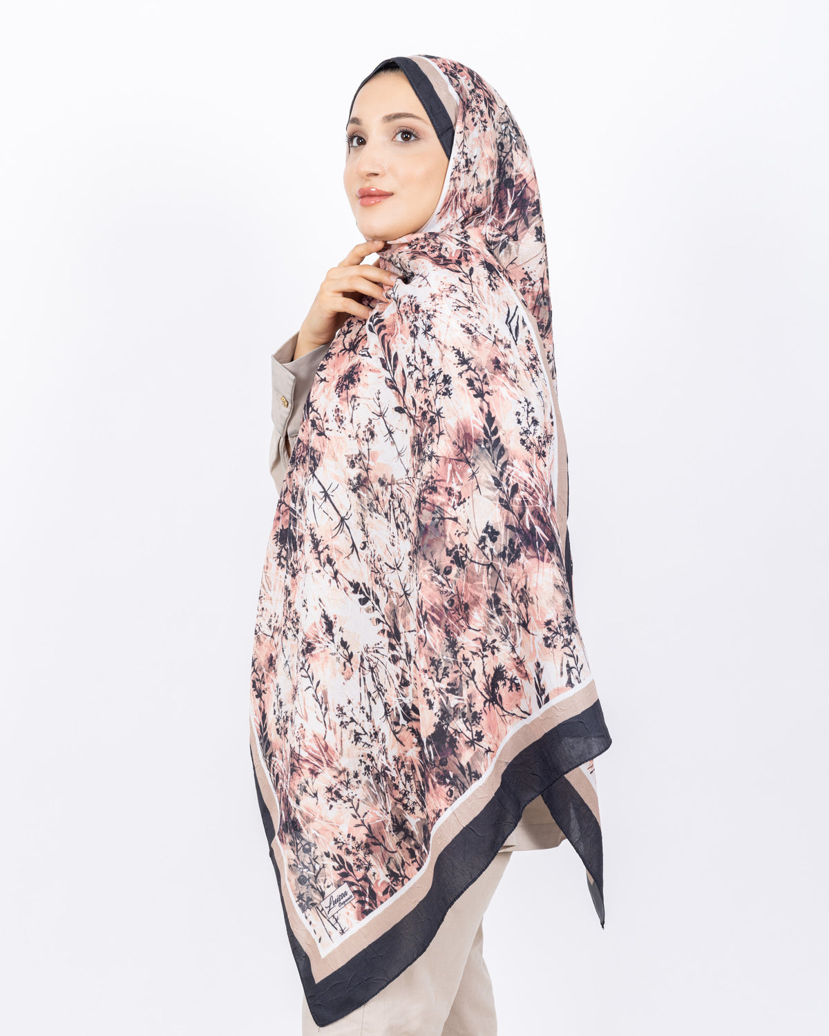 Soft Bambu Kraş Şal D037 Siyah-Bej