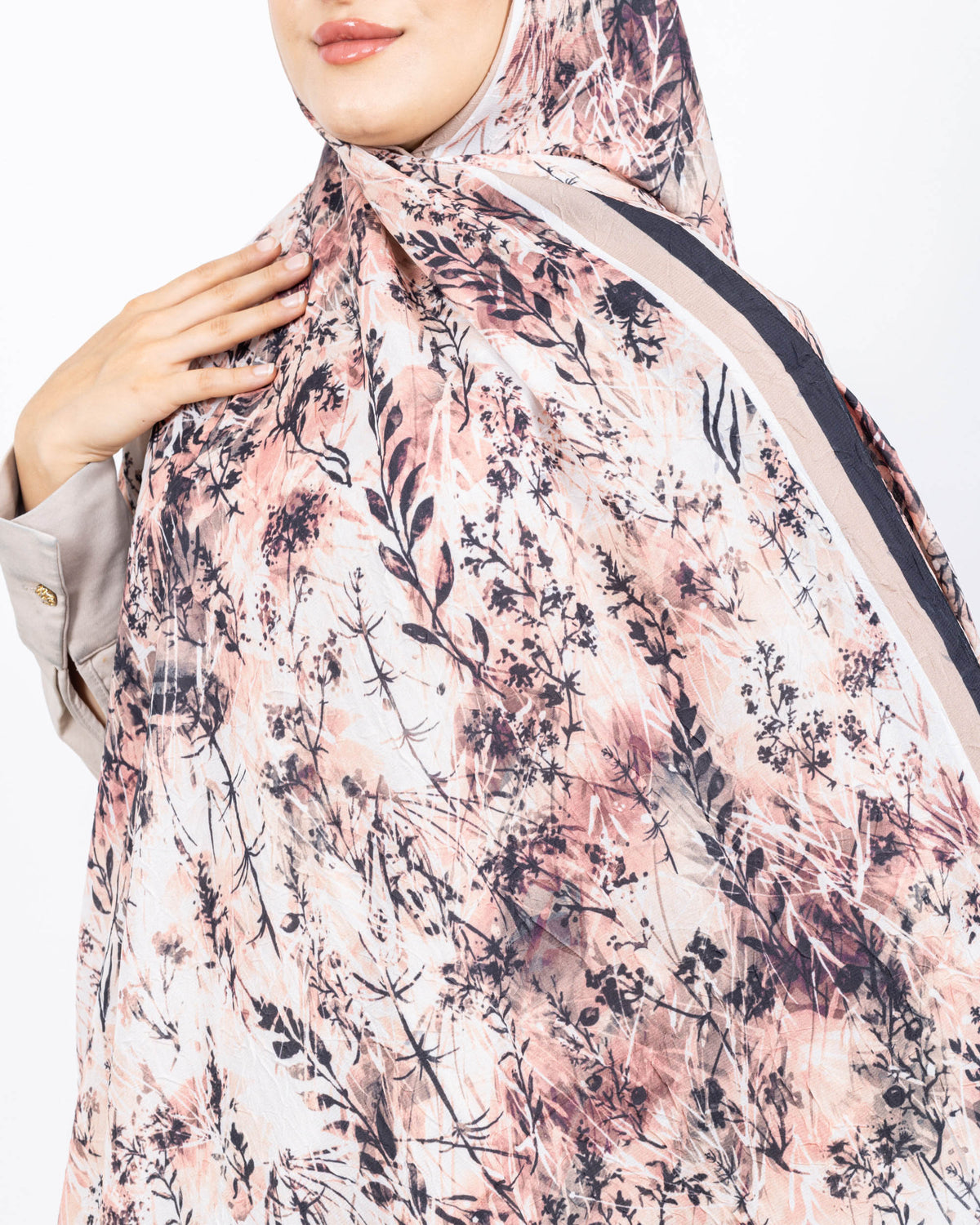 Soft Bambu Kraş Şal D037 Siyah-Bej