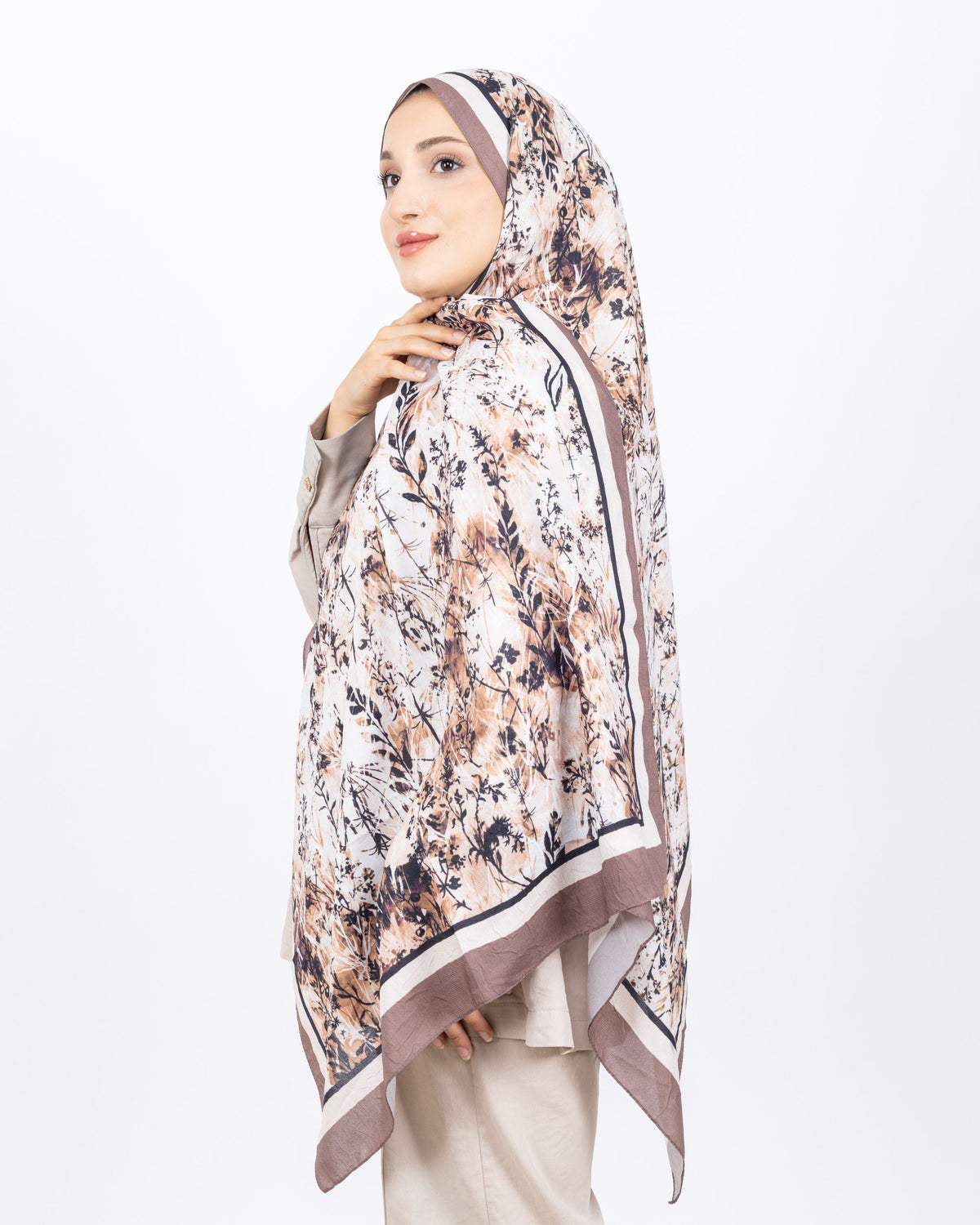 Soft Bambu Kraş Şal D037 Vizon