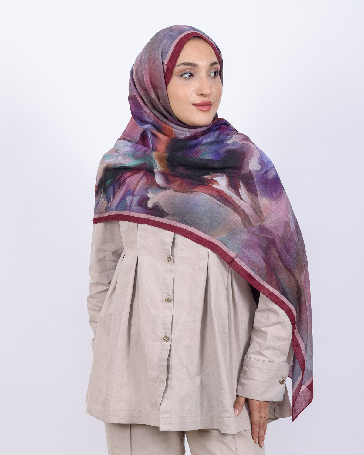Soft Bambu Kraş Şal D039 Bordo
