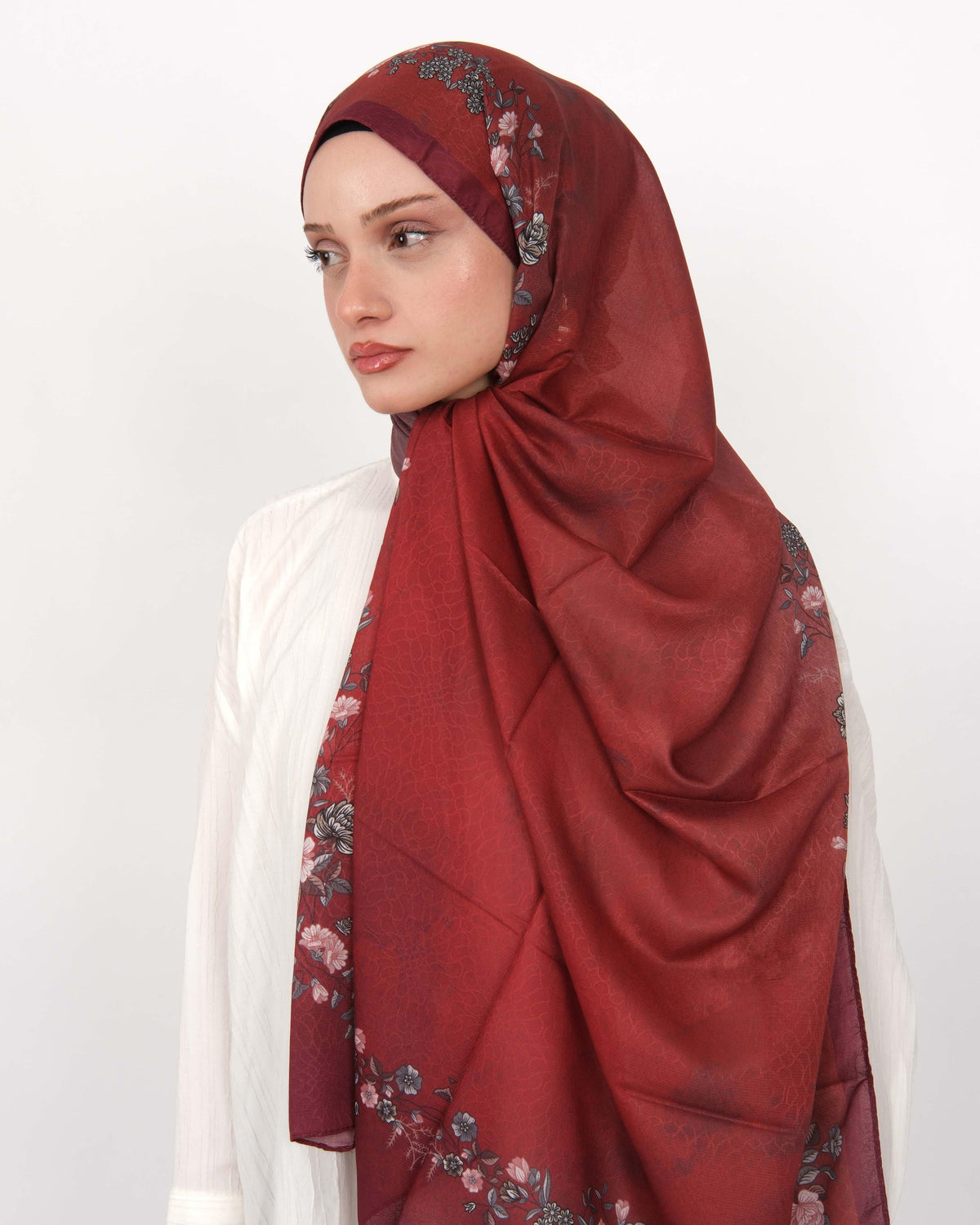 Pamuk Jakar Şal D068 Bordo