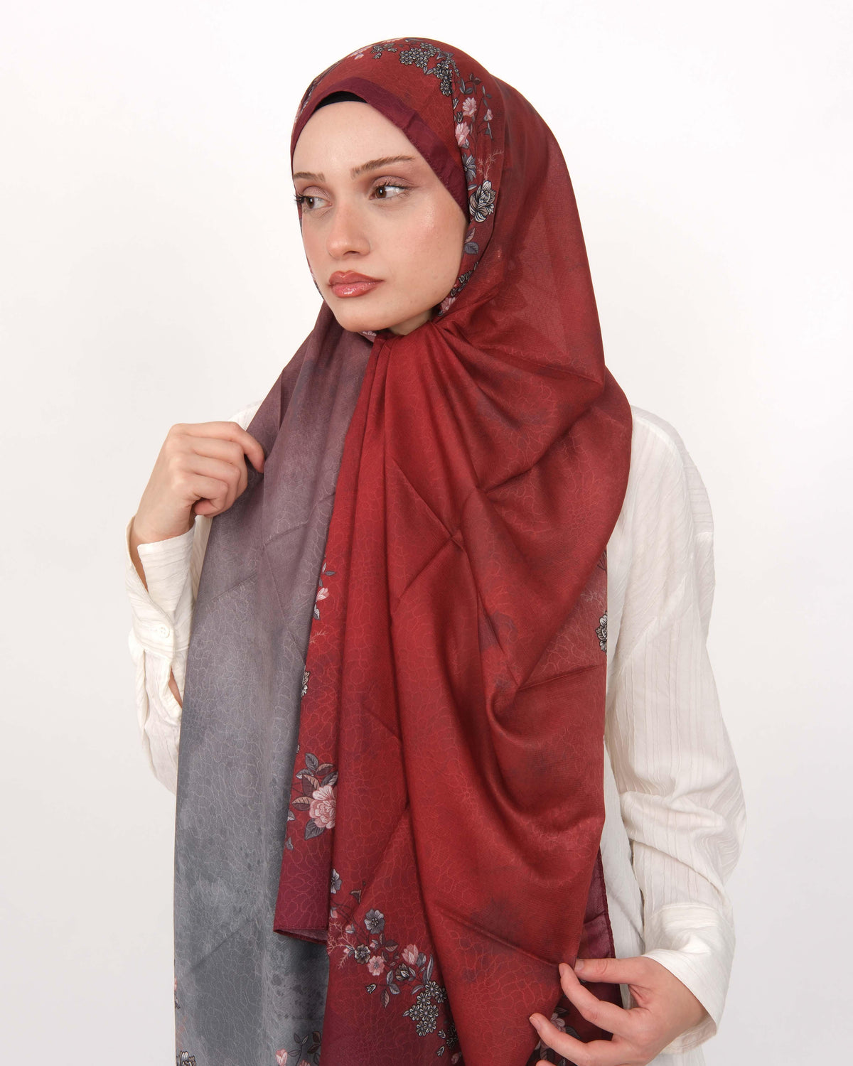 Pamuk Jakar Şal D068 Bordo