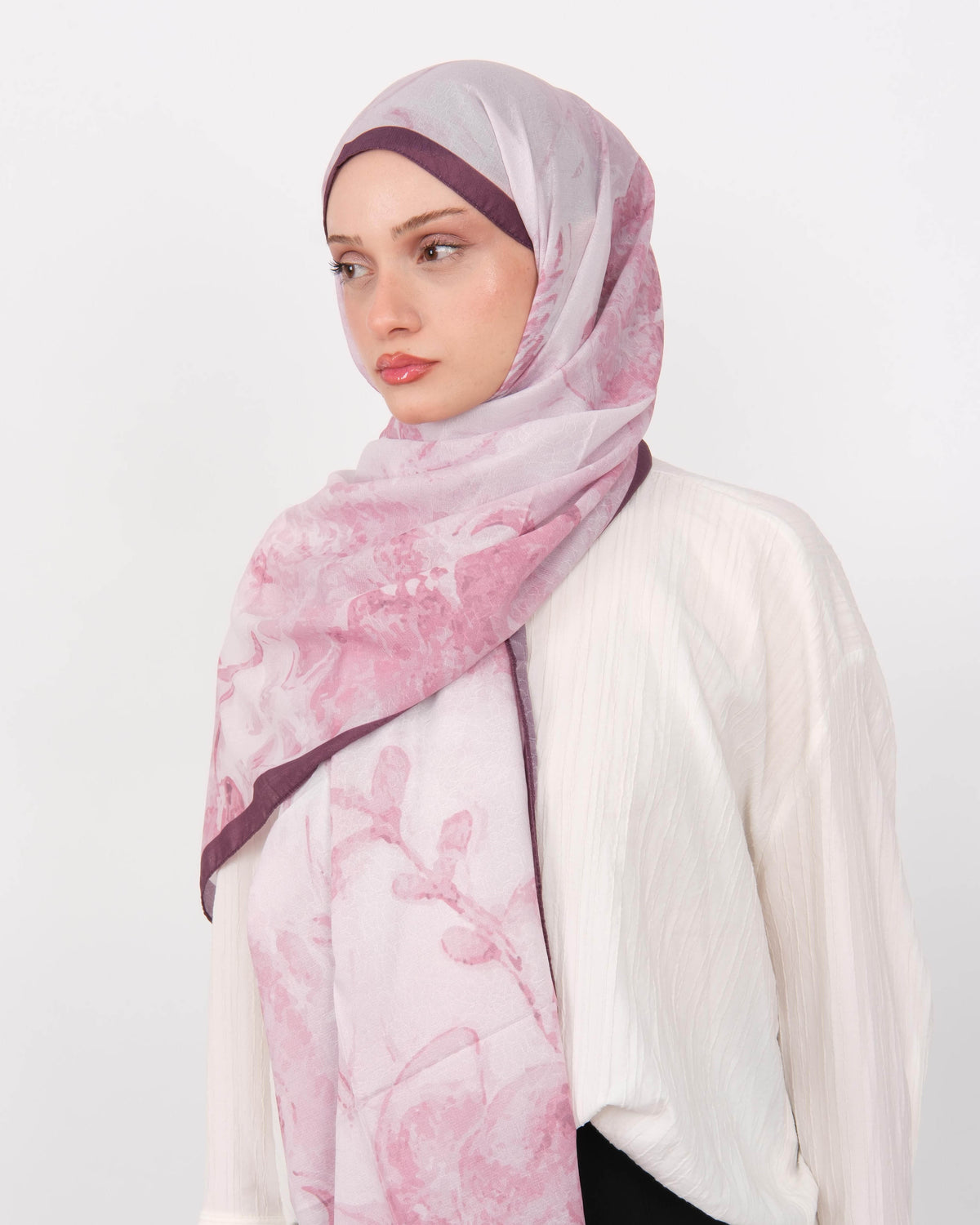 Pamuk Jakar Şal D073 Mürdüm-Pembe