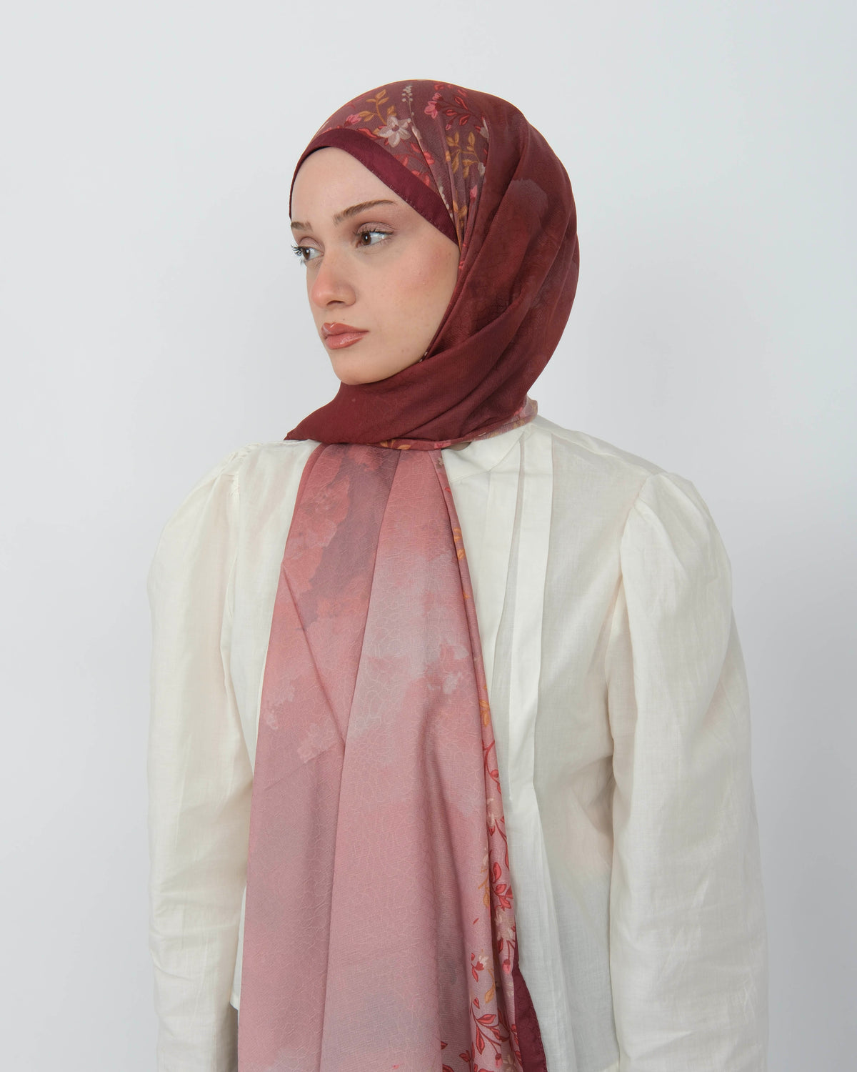 Pamuk Jakar Şal D081 Bordo