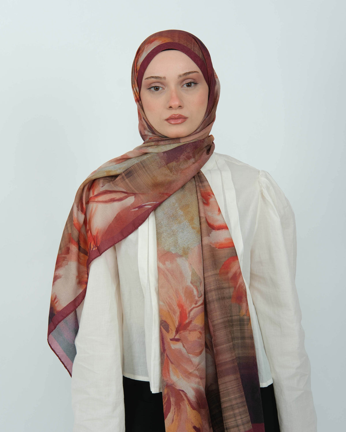 Pamuk Jakar Şal D077 Bordo