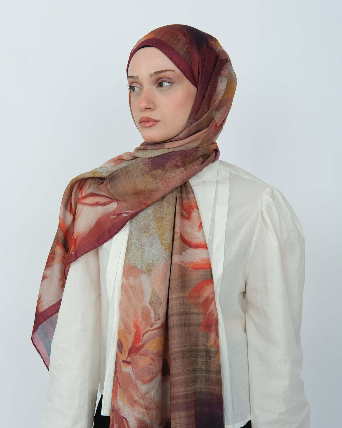 Pamuk Jakar Şal D077 Bordo