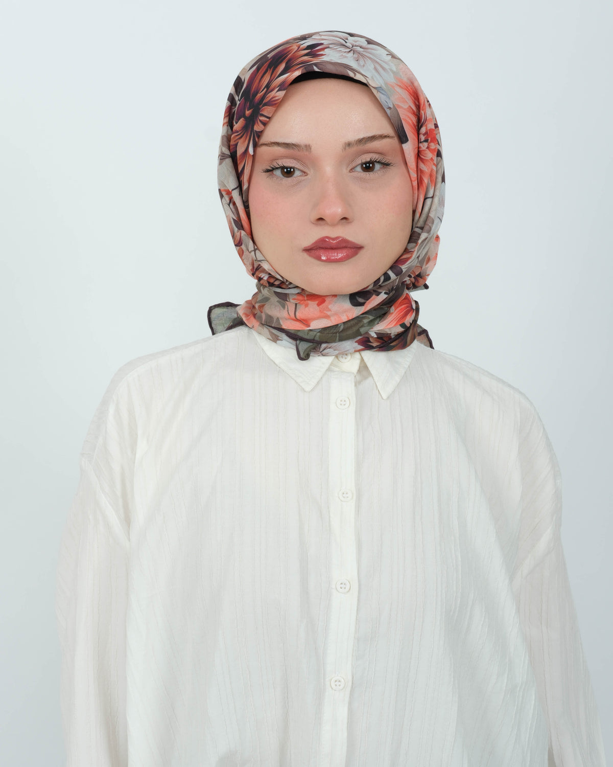 Organik Soft Eşarp D082 Kahve-Yeşil