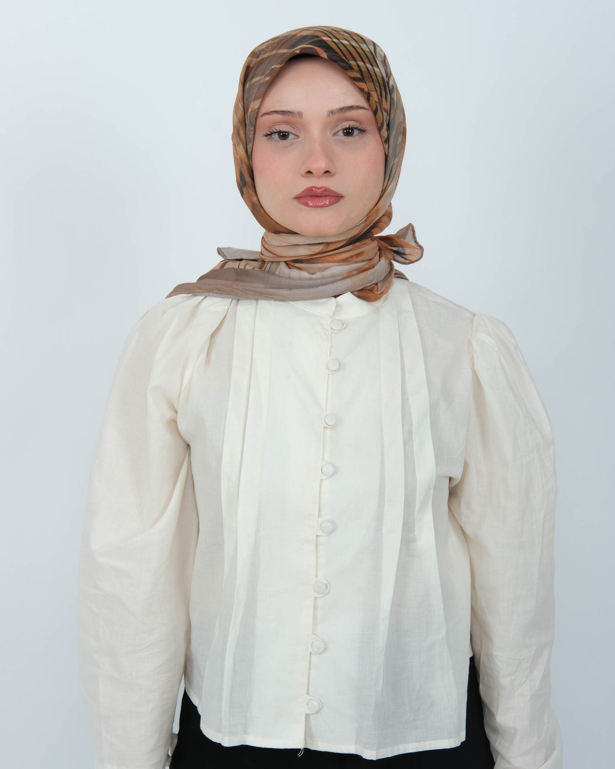 Organik Soft Eşarp D084 Açık Kahve