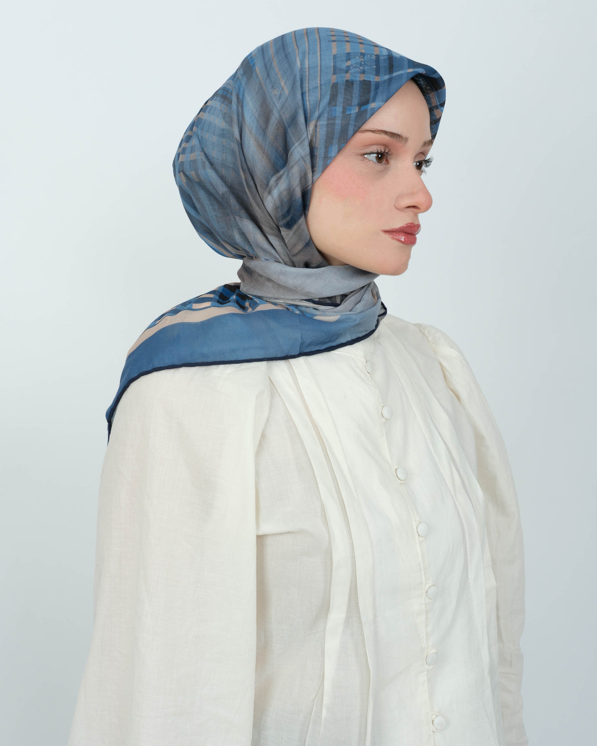 Organik Soft Eşarp D084 Lacivert-Mavi