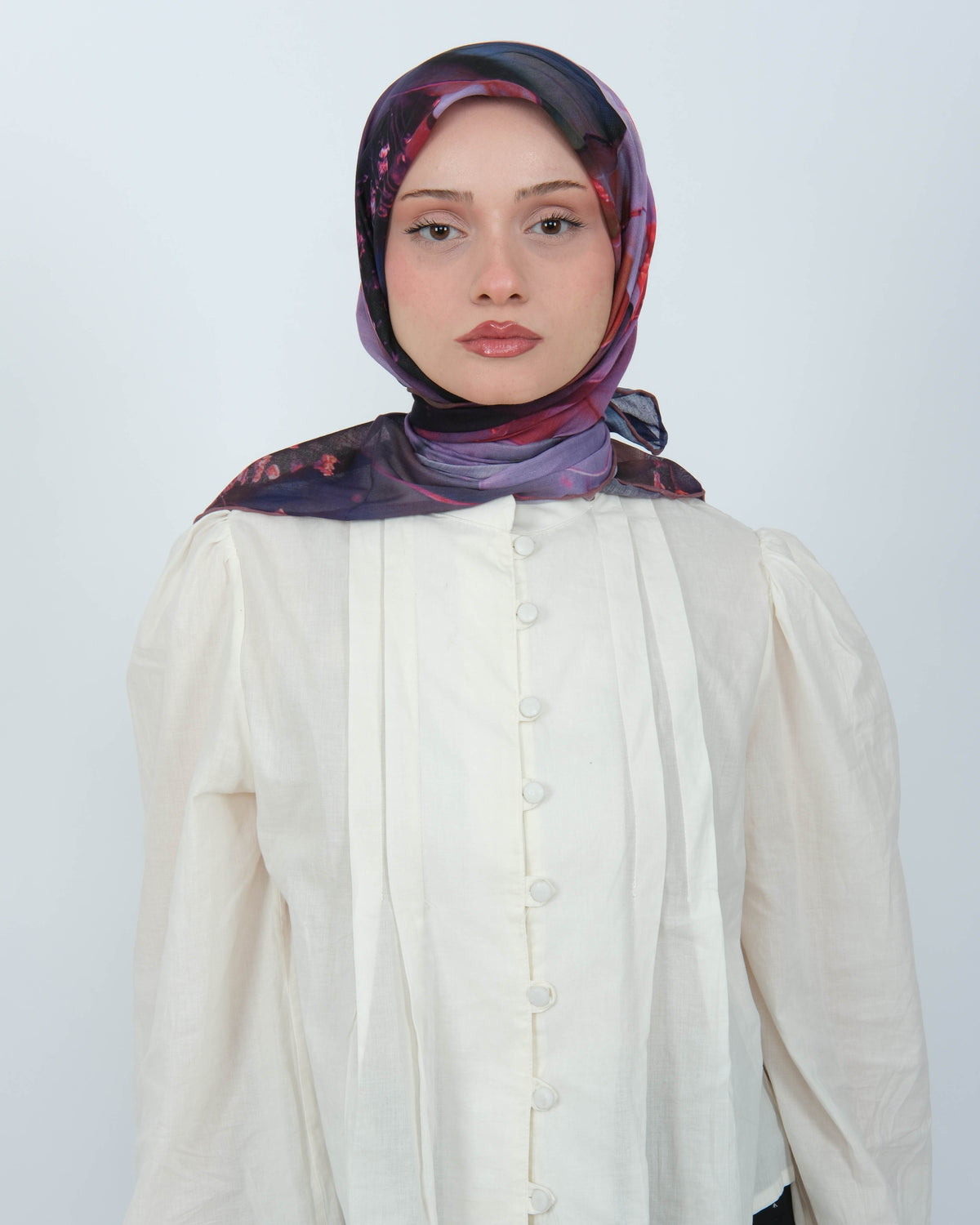 Organik Soft Eşarp D085 Kahve-Mor