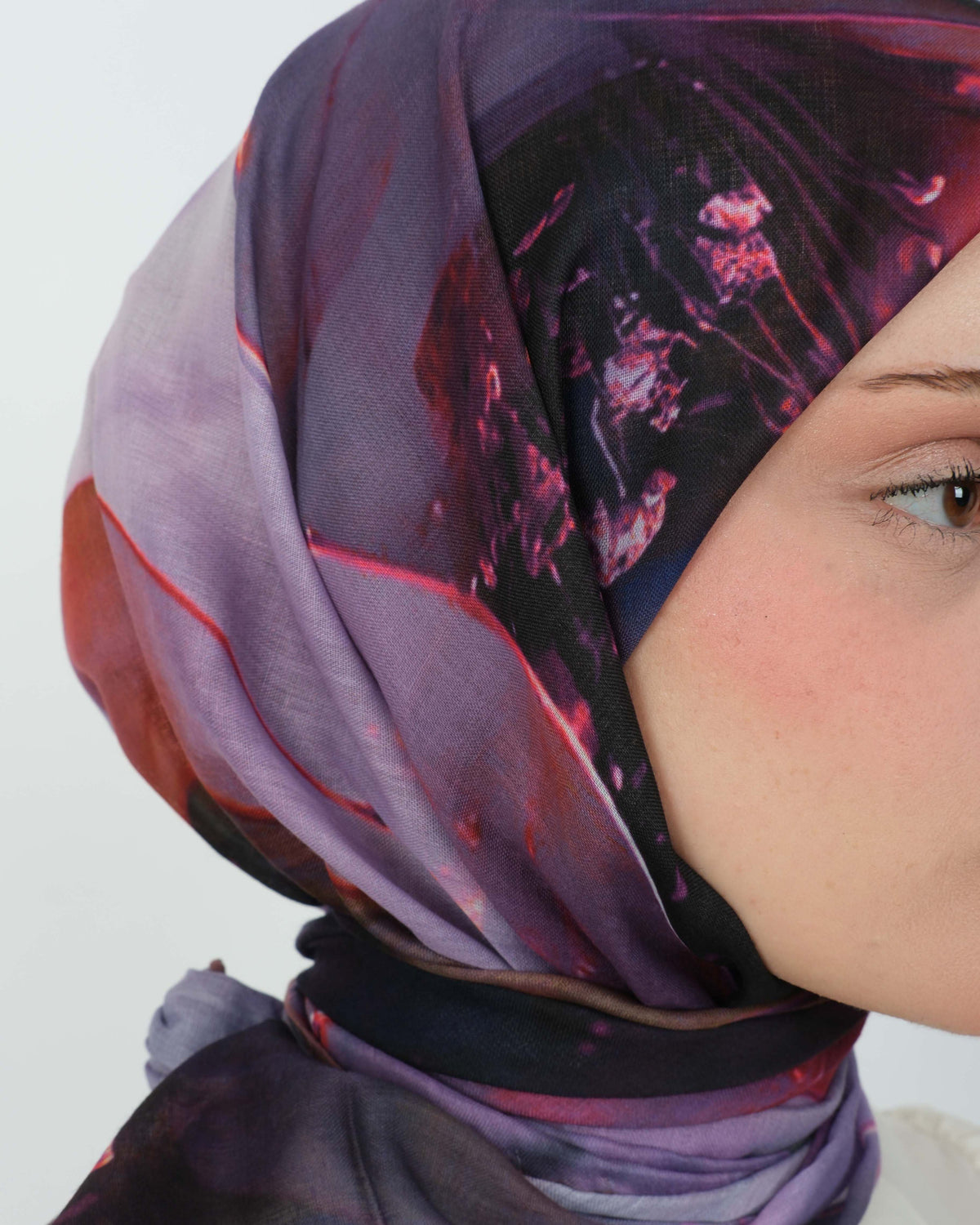 Organik Soft Eşarp D085 Kahve-Mor