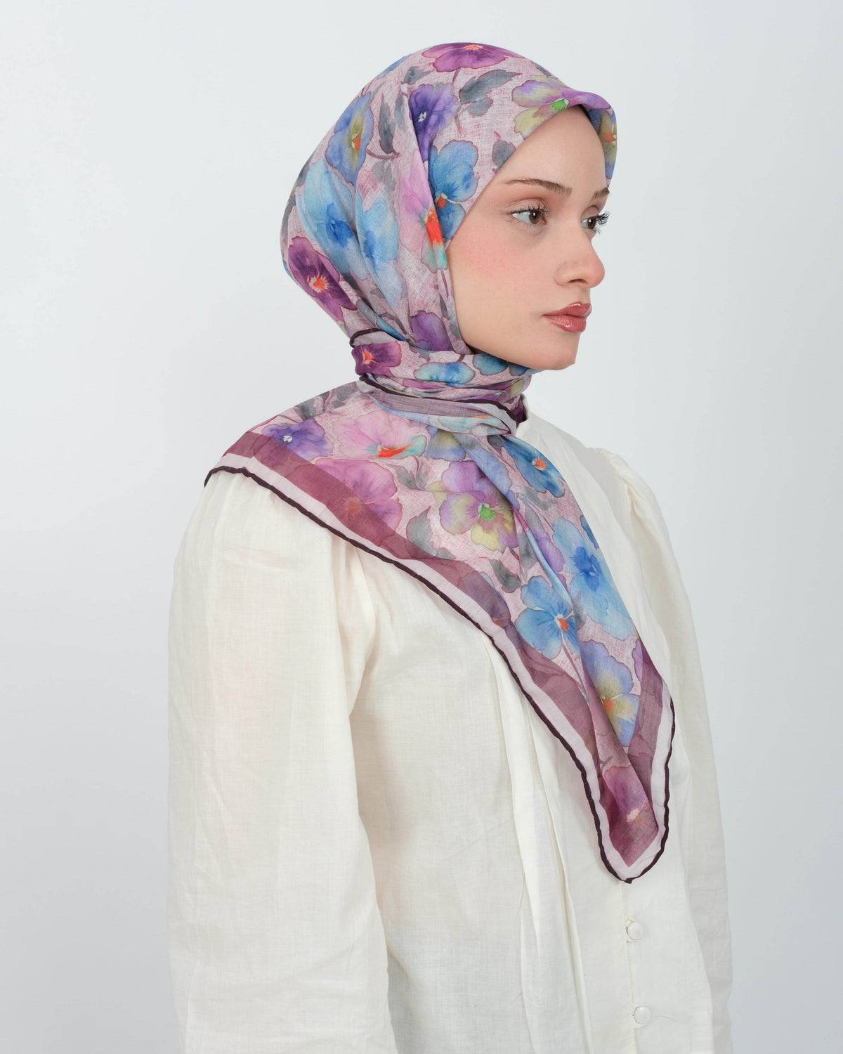 Organik Soft Eşarp D089 Kahve-Bordo