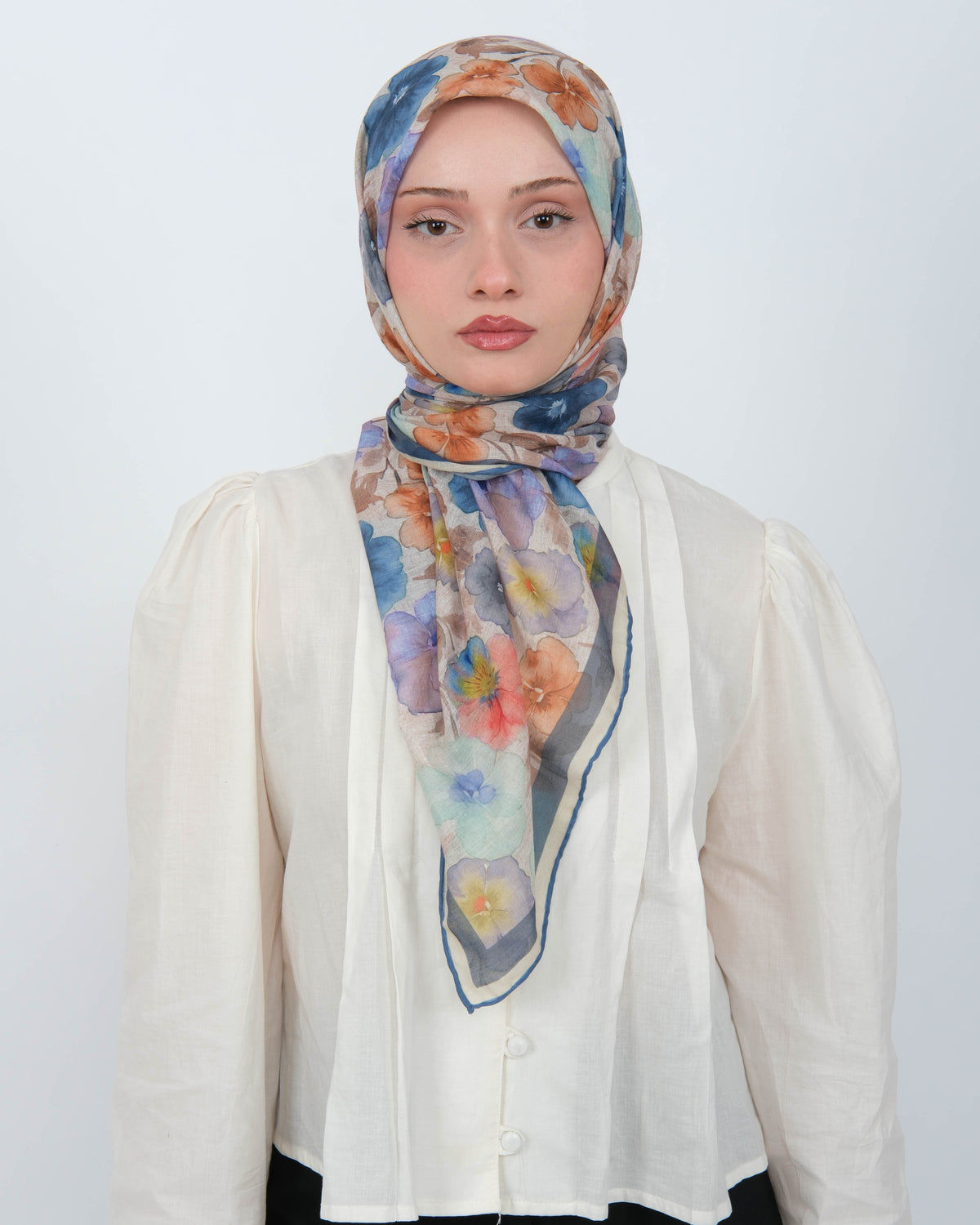 Organik Soft Eşarp D089 Mavi