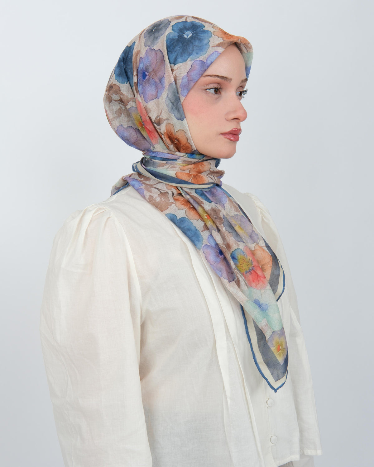 Organik Soft Eşarp D089 Mavi