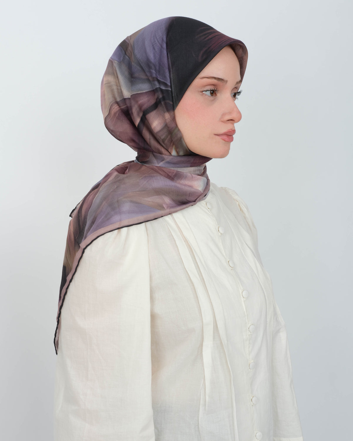 Organik Soft Eşarp D088 Siyah-Krem