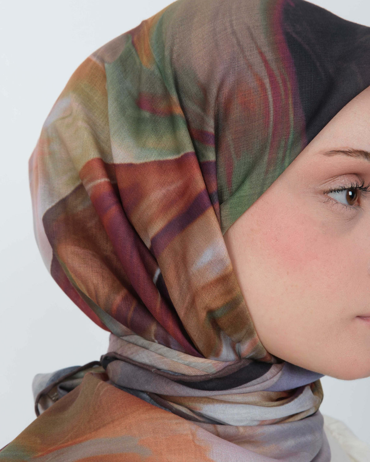 Organik Soft Eşarp D088 Kahve-Siyah