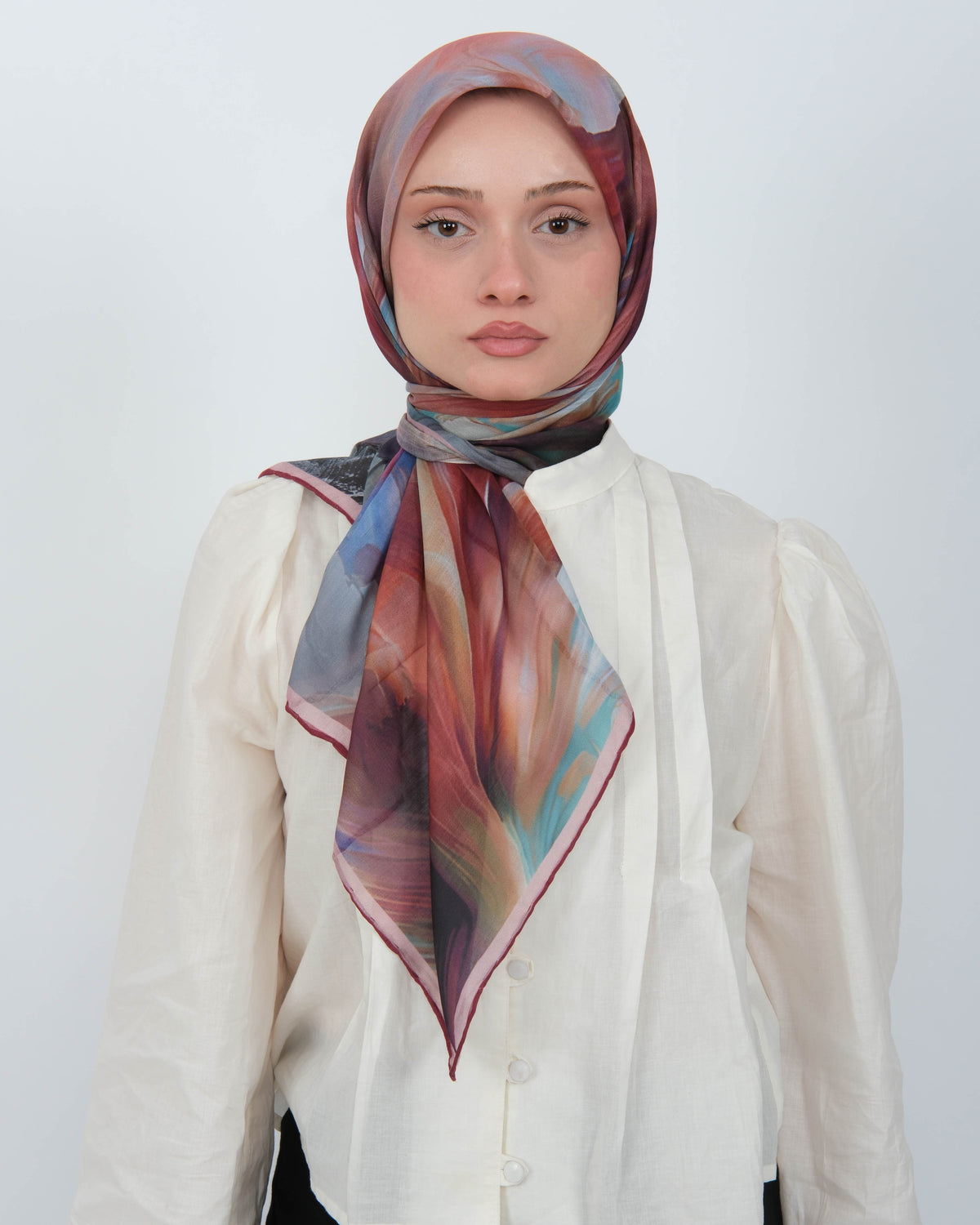 Organik Soft Eşarp D088 Bordo-Pembe