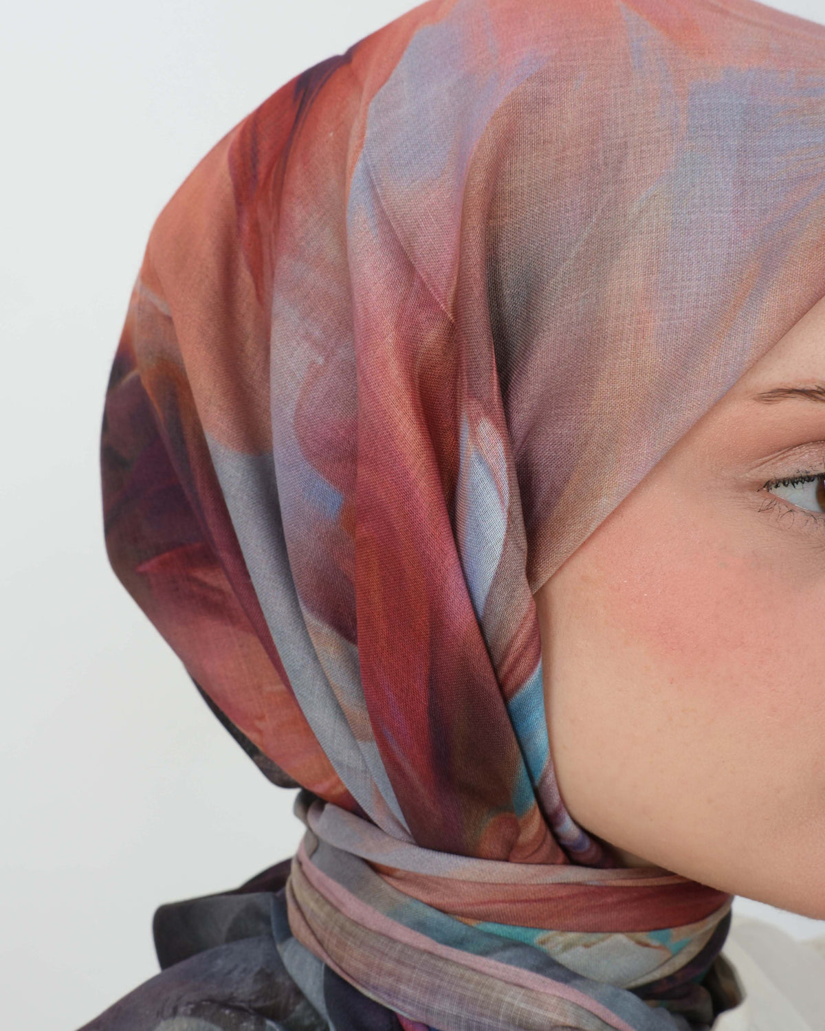 Organik Soft Eşarp D088 Bordo-Pembe