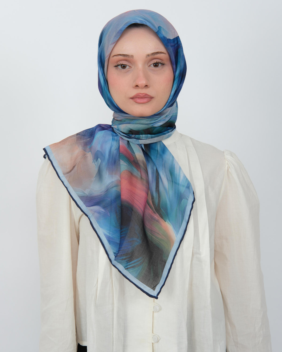 Organik Soft Eşarp D088 Lacivert-Mavi