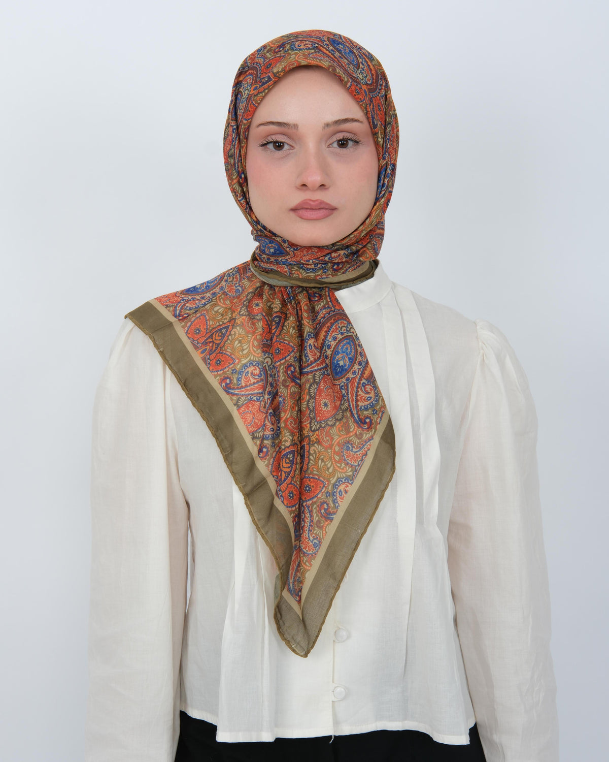 Organik Soft Eşarp D086 Yağ Yeşili